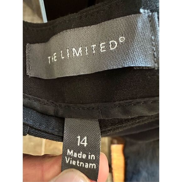 The Limited Straight Leg Zip Side Stretch Black Casual Dress Pants Size 14 - Picture 4 of 6